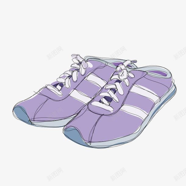手绘鞋子png免抠素材_新图网 https://ixintu.com 矢量装饰 紫色的鞋 装饰 装饰画 鞋子