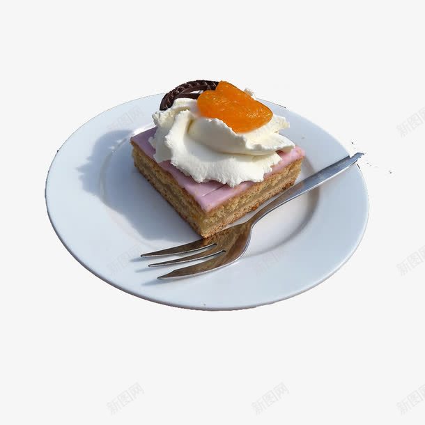 蛋糕实物图png免抠素材_新图网 https://ixintu.com 叉子 拍照 水果味 美食
