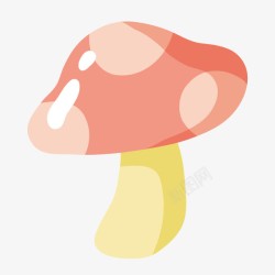 红色卡通质感蘑菇素材