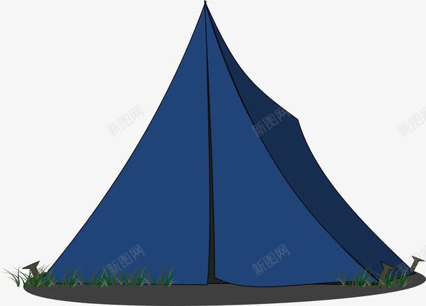 蓝色帐篷png免抠素材_新图网 https://ixintu.com 帐篷 蓝色 野营装备