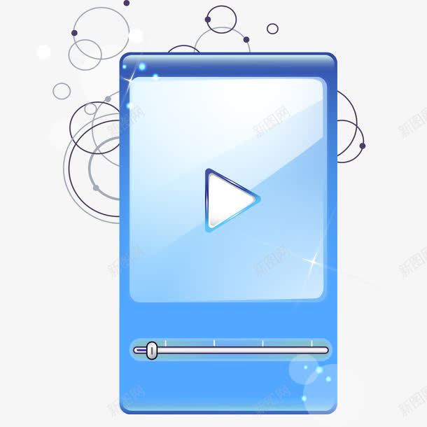 蓝色播放器png免抠素材_新图网 https://ixintu.com 播放 播放器 蓝色 音乐 音乐播放器