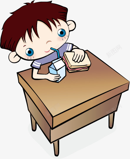 吃饭的小孩png免抠素材_新图网 https://ixintu.com 小孩 手绘画 矢量装饰 装饰 食物