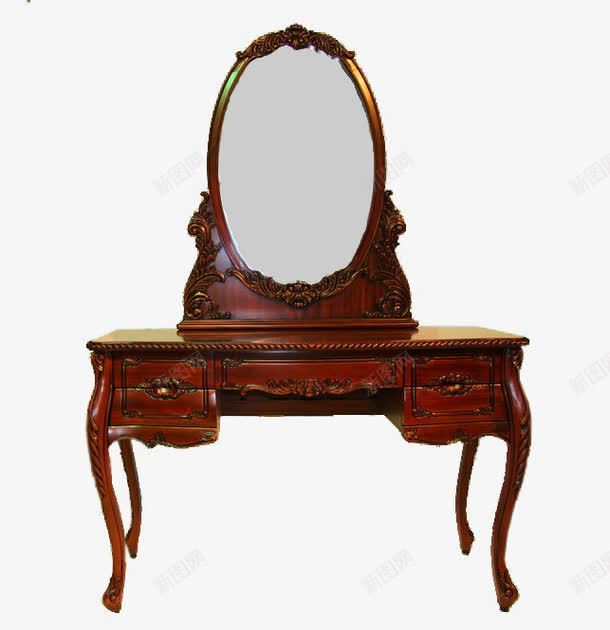 复古梳妆桌png免抠素材_新图网 https://ixintu.com 古代镜子 古典 复古 家具 木制 镜子