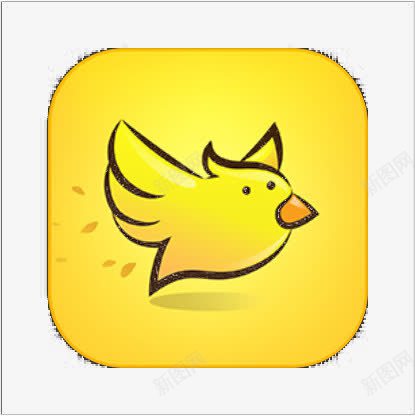 黄色的小鸟图标png_新图网 https://ixintu.com 圆角方形 小鸟 橙色 黄色