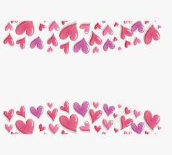 粉红色浪漫爱心边框素材