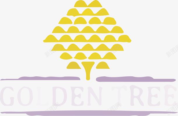 产品标志矢量图图标ai_新图网 https://ixintu.com GOLDENTREE logo 创意 图形 树LOGO 树叶 浅紫 英文 设计 黄色 矢量图