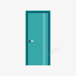 扁平化门手绘蓝绿色扁平化大门高清图片