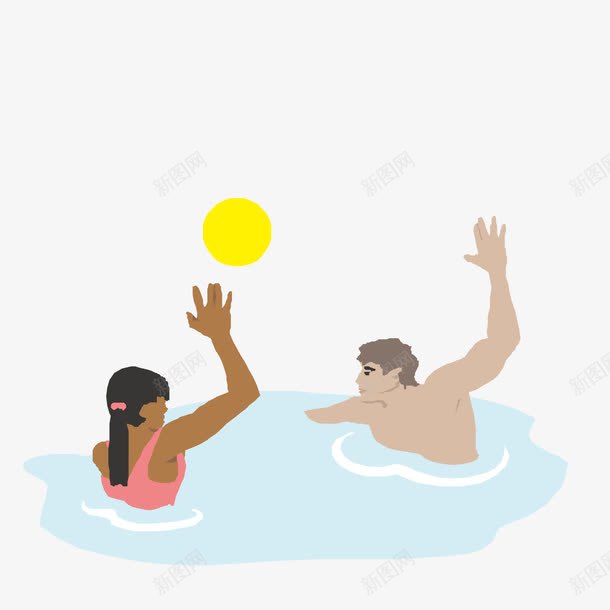 玩水球游泳的情侣png免抠素材_新图网 https://ixintu.com 情侣 水球 游泳