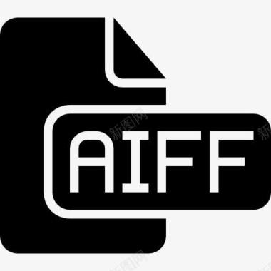 AIFF文件类型黑色固体界面符号图标图标