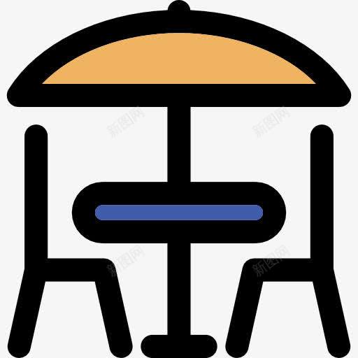 阳台图标png_新图网 https://ixintu.com 太阳伞 桌椅 露台 餐厅