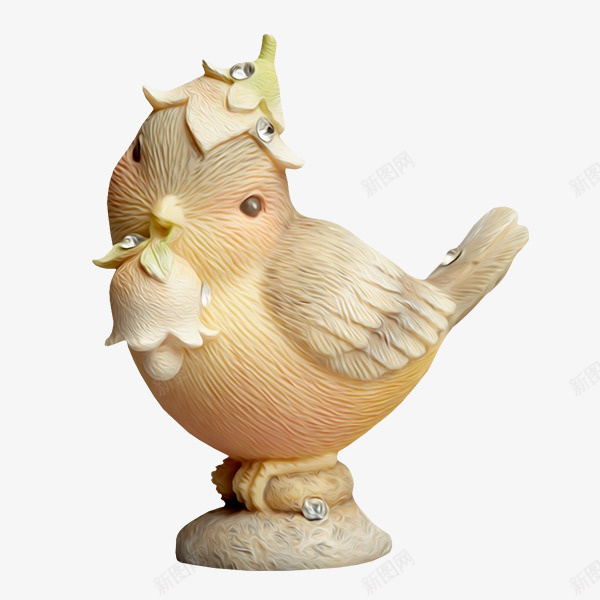 鸟装饰物png免抠素材_新图网 https://ixintu.com 米白色 装饰物 雕塑 鸟