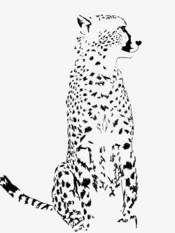 花纹豹手绘豹子高清图片