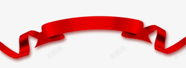 红色简约绸带效果元素png免抠素材_新图网 https://ixintu.com 免抠PNG 效果元素 简约 红色 绸带