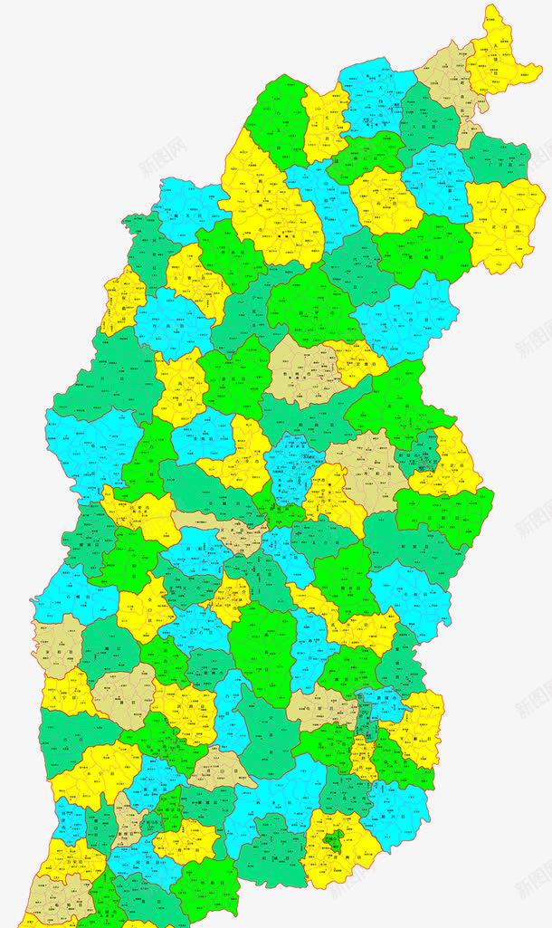 黄绿相间山西地图png免抠素材_新图网 https://ixintu.com 地图 山西 山西地图 黄绿相间