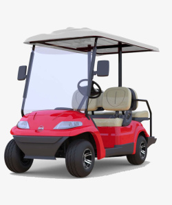 高尔夫球座红色小型四人座车高清图片