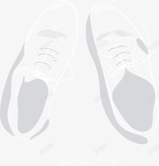线条球鞋装饰图案png免抠素材_新图网 https://ixintu.com 卡通鞋子 男鞋 白鞋 运动鞋