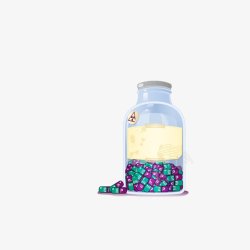 紫色漂流瓶漂流瓶胶囊高清图片