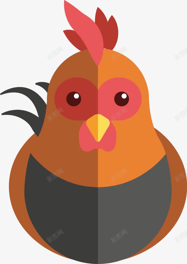 扁平动物图案png免抠素材_新图网 https://ixintu.com 公鸡 动物 卡通 图案 扁平