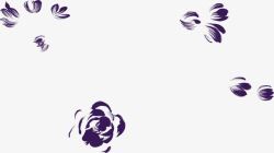 中秋节紫色花朵手绘素材