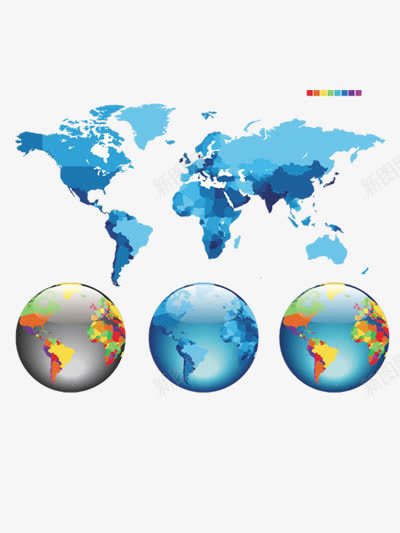 彩色世界地图png免抠素材_新图网 https://ixintu.com 世界 地图 彩色