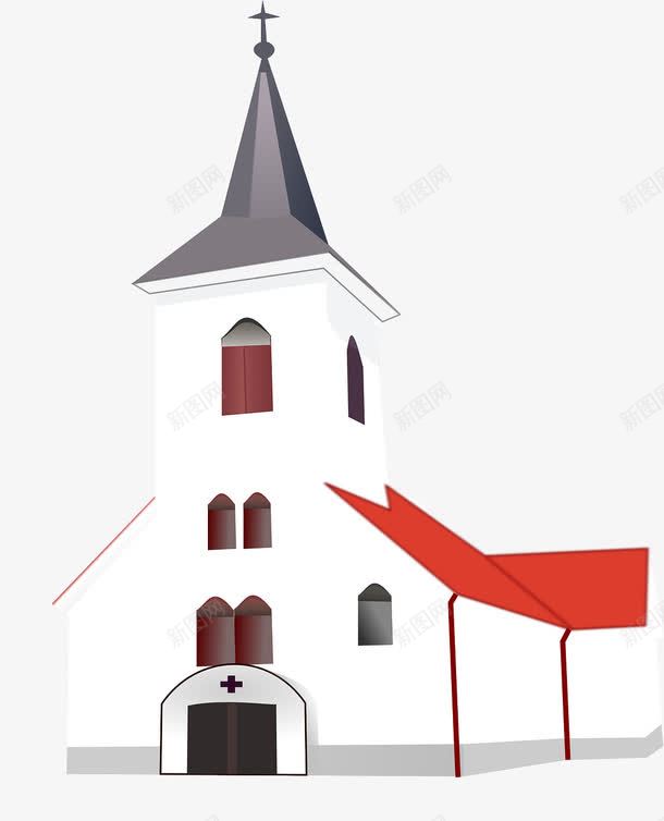 神圣教堂png免抠素材_新图网 https://ixintu.com 十字架 基督教 白色墙面