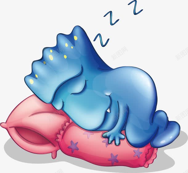睡觉的蓝色小怪兽png免抠素材_新图网 https://ixintu.com 幼教 怪物总动员 睡觉的怪物 矢量素材 蓝色怪物