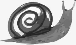 水彩蜗牛素材
