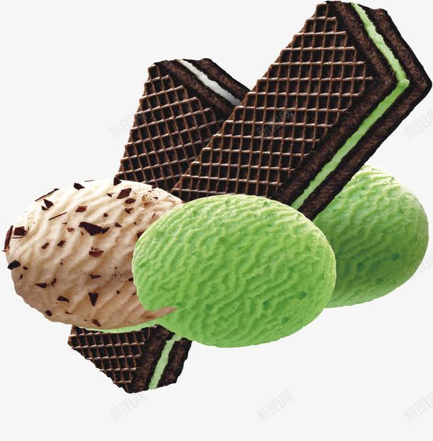 奥利奥与冰淇淋球png免抠素材_新图网 https://ixintu.com 产品实物 冰淇淋球 奥利奥
