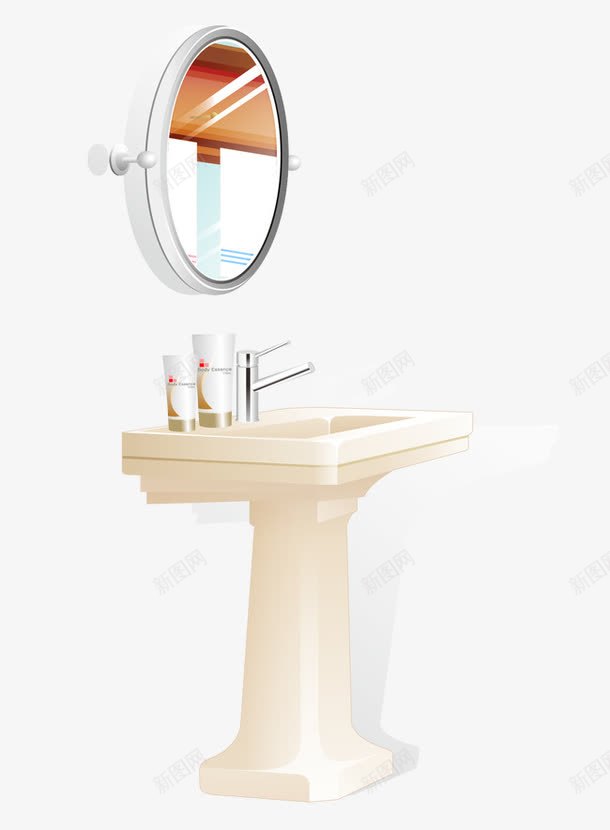浴室梳妆台矢量图ai免抠素材_新图网 https://ixintu.com 梳妆台 洗漱品 浴室 镜子 矢量图