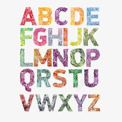 abc装饰手绘英文字母高清图片