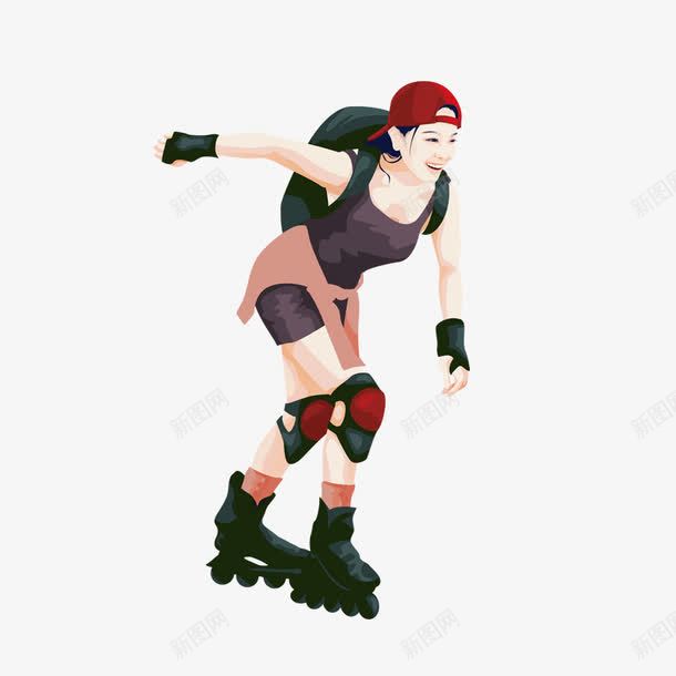 溜冰的女孩png免抠素材_新图网 https://ixintu.com 溜冰 滑冰 运动