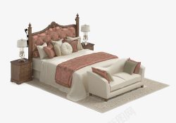 豪华双人床有质感的欧式双人床高清图片