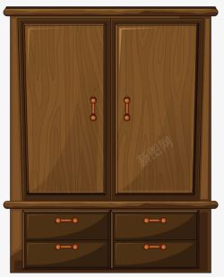 棕色的衣柜古朴衣柜高清图片