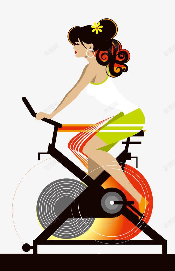 骑单车健身的女孩卡通png免抠素材_新图网 https://ixintu.com 健身 单车 卡通 卡通单车 卡通女孩 女孩