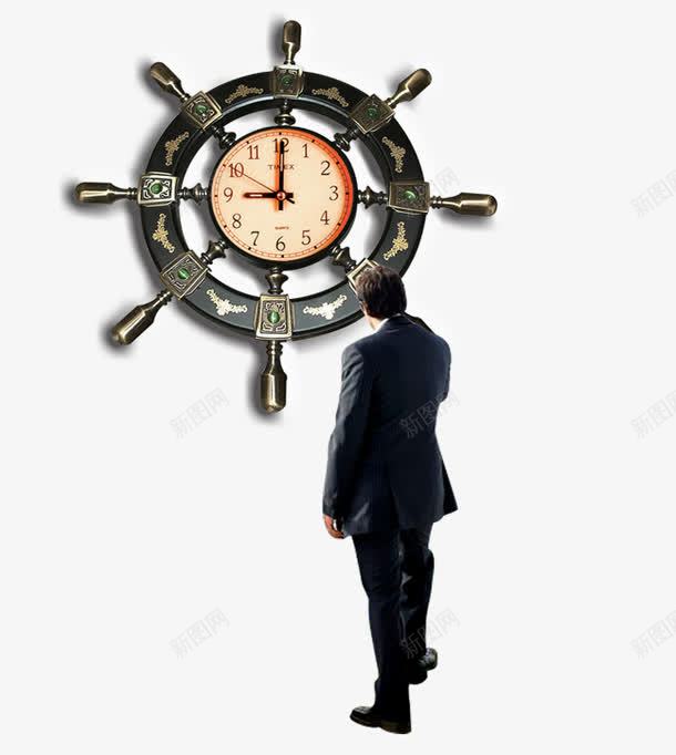 掌舵的人psd免抠素材_新图网 https://ixintu.com 商务人士 彩色 掌舵人 海报 舵盘 装饰