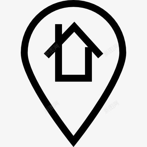 家的位置标记图标png_新图网 https://ixintu.com 位置 地图和国旗 定位 家 房子 标记 销