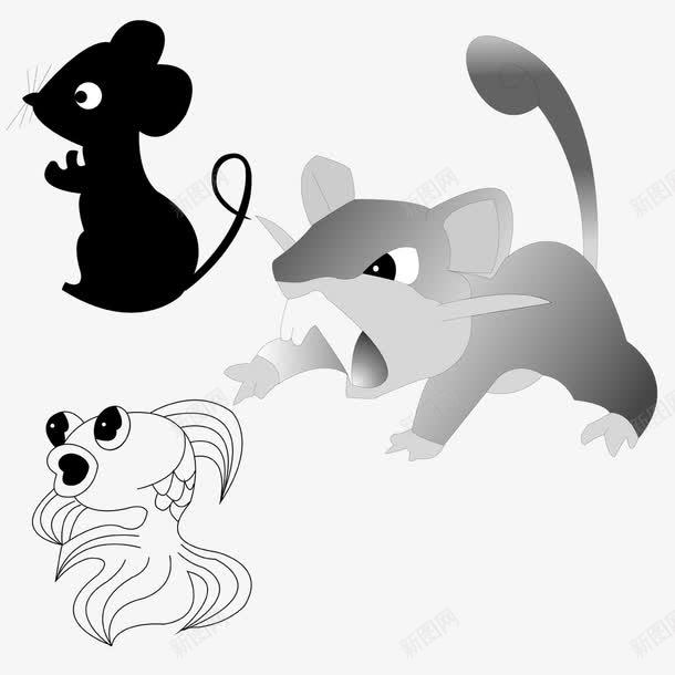 手绘猫和老鼠png免抠素材_新图网 https://ixintu.com png图形 png装饰 手绘画 猫 老鼠 装饰