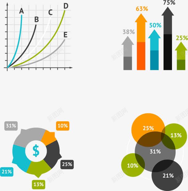 扁平化数据信息ppt元素png免抠素材_新图网 https://ixintu.com 分析图 商务元素 扁平化 数据