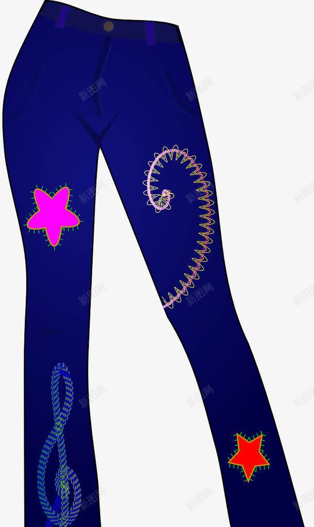 蓝色的裤子png免抠素材_新图网 https://ixintu.com 女性 蓝色 装饰 裤子