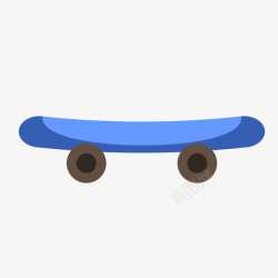 蓝色滑板玩具素材