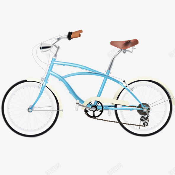 天蓝色自行车psd免抠素材_新图网 https://ixintu.com 手把 自行车 蓝色 车座 车轮
