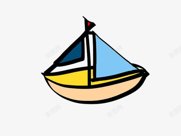 可爱的小船手绘png免抠素材_新图网 https://ixintu.com 交通工具 可爱 手绘 插画 轮船 运输