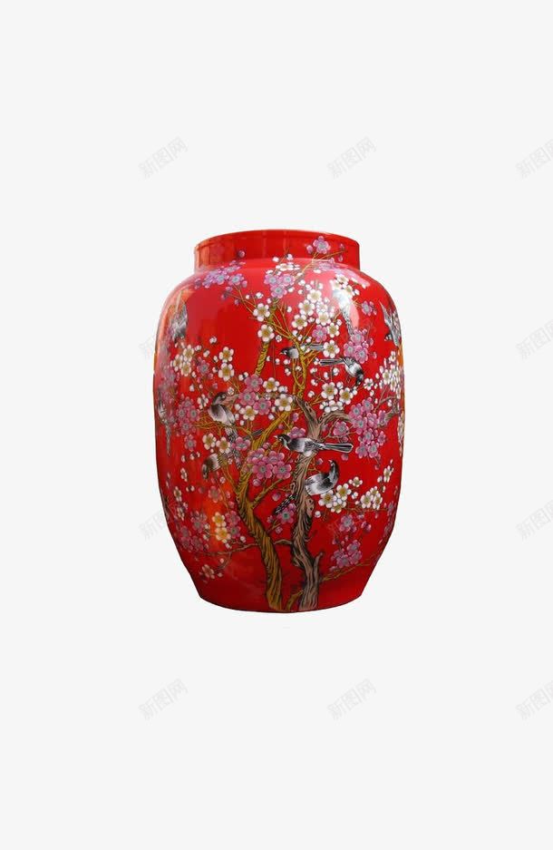 古典红色瓷罐png免抠素材_新图网 https://ixintu.com 古典 瓷器 瓷罐 红色