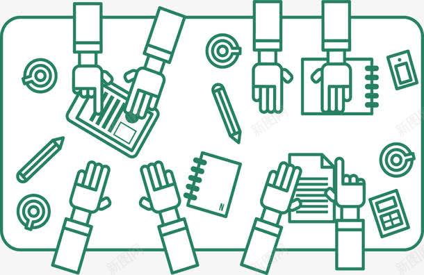 绿色扁平商务会议图png免抠素材_新图网 https://ixintu.com 交流 会议 商务 方案计划 沟通 矢量素材