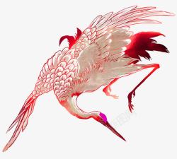 红色中国风飞鹤装饰图案素材