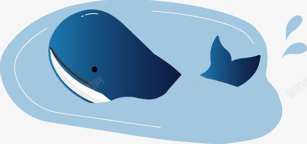 在水里的鲸鱼卡通psd免抠素材_新图网 https://ixintu.com 卡通 鲸鱼