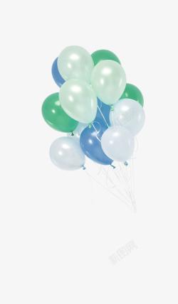 绿色清新气球装饰图案素材