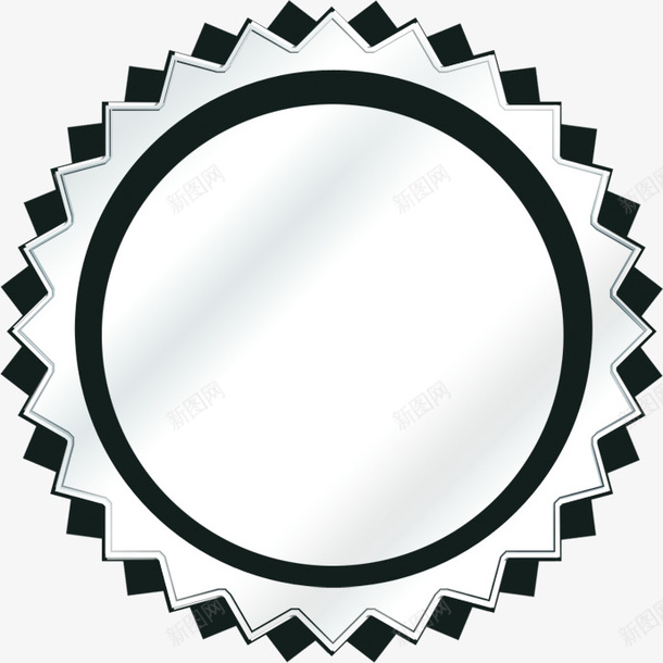 黑色圆形尖角包围png免抠素材_新图网 https://ixintu.com 包围 包围圈 圆形 黑色