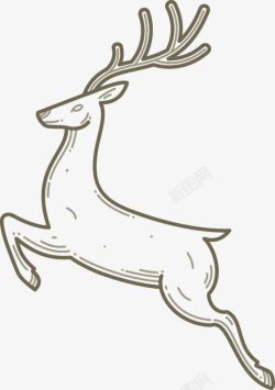 手绘素描小鹿图案素材