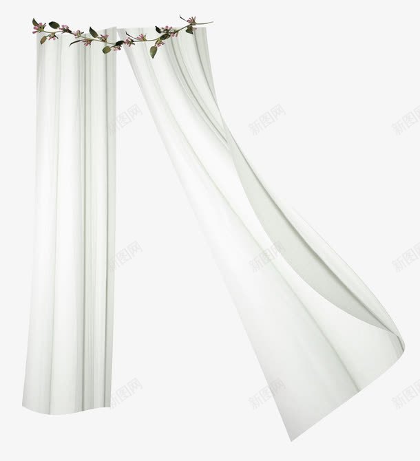 白色清新窗帘装饰图案png免抠素材_新图网 https://ixintu.com 免抠PNG 清新 白色 窗帘 装饰图案
